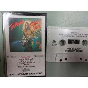Ted Nugent State of Shock Cassette Tape 1979 Epic FET 36000 Vintage Hard Rock